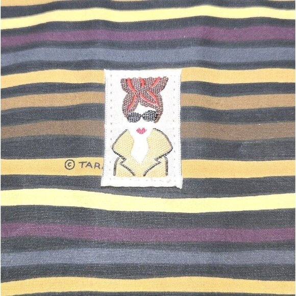 Tara Boone Striped Overnight Bag Tote Weekender Bag Large Brown Tan Pockets Hand - Picture 8 of 13